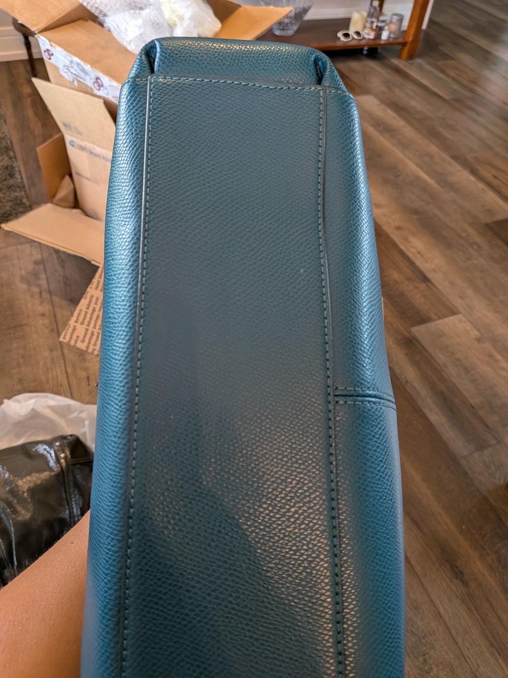 Coach Christie Carryall Small Dark Teal Pebbled Leather - Picture 10 of 12